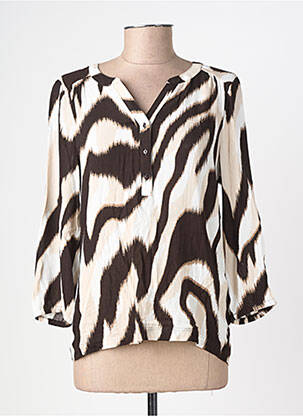 Blouse imprimé fantaisie manches 3/4 marron STREET ONE femme