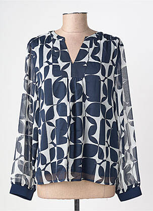 Blouse légère et transparente manches longues bleu STREET ONE femme