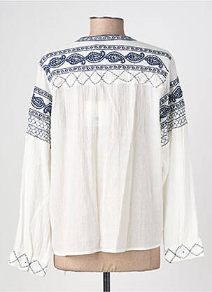 Blouse col rond manches longues bleu MAISON HOTEL femme