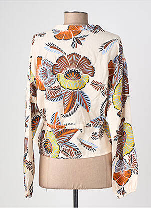 Chemisier coupe cintrée manches longues beige GEISHA femme