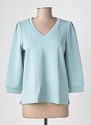 Top col v manches 3/4 bleu STREET ONE femme