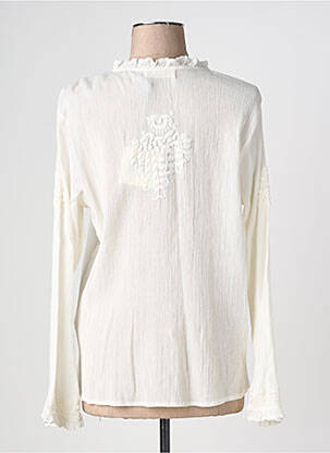 Blouse col rond manches longues blanc MAISON HOTEL femme