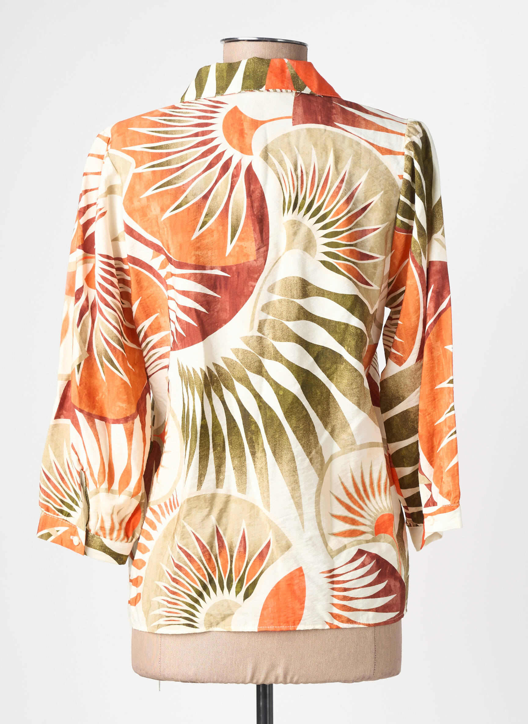 Blouse imprimé fantaisie manches 3/4 orange GEISHA femme