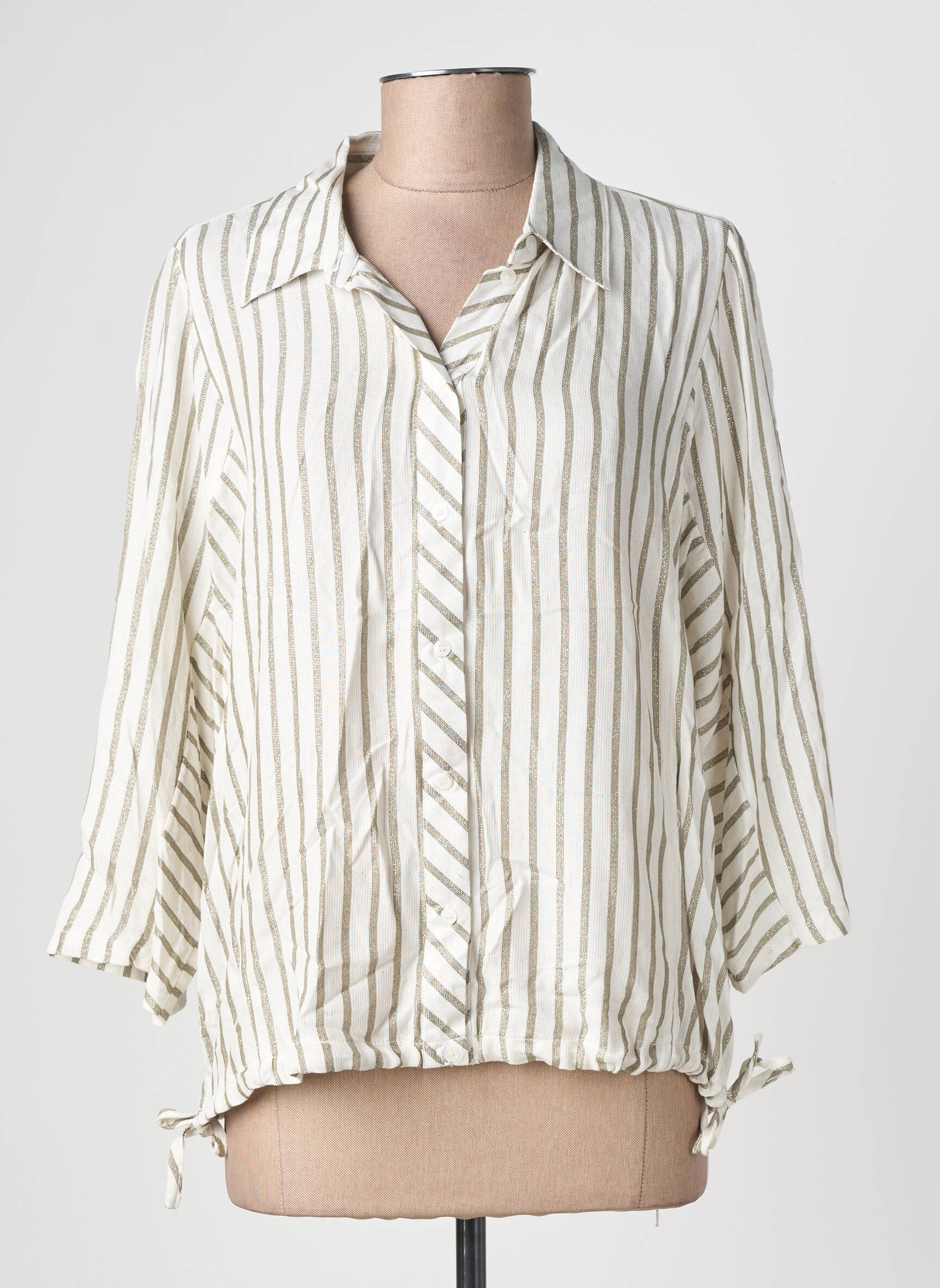 Blouse manches 3/4 manches 3/4 blanc GEISHA femme