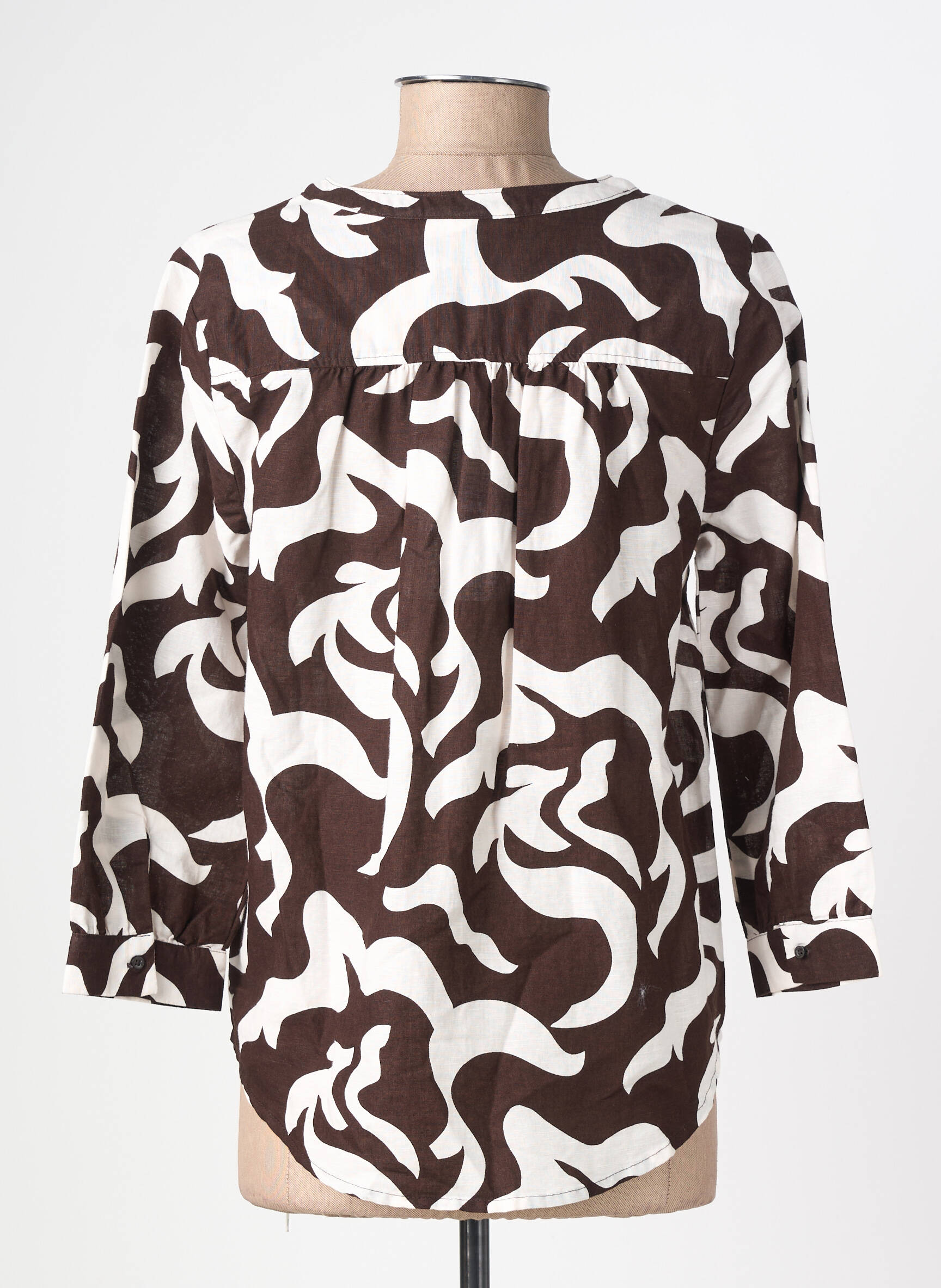 Blouse imprimé fantaisie manches 3/4 marron STREET ONE femme