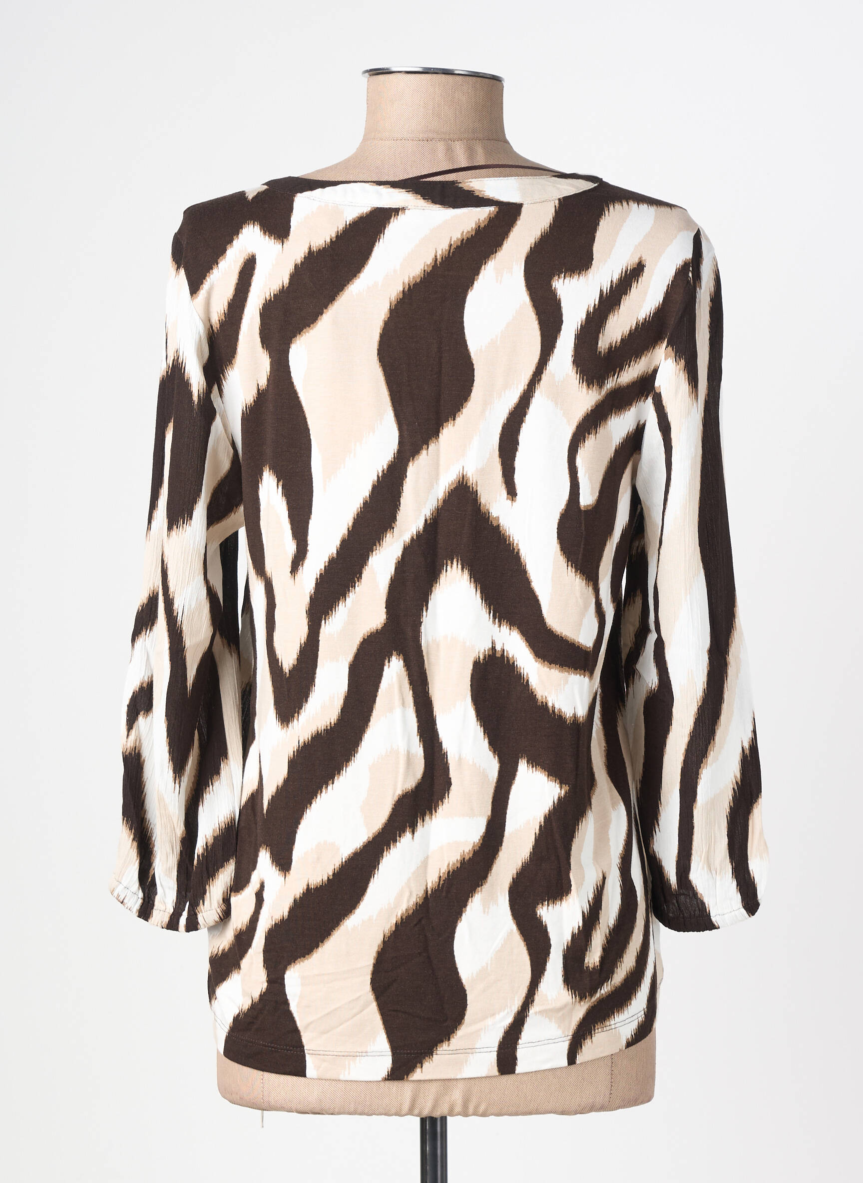 Blouse imprimé fantaisie manches 3/4 marron STREET ONE femme