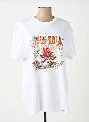 T-shirt sérigraphie floquée manches courtes blanc PLEASE femme