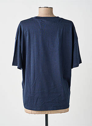 T-shirt sérigraphie floquée manches courtes bleu MARCELLO COLLECTION femme