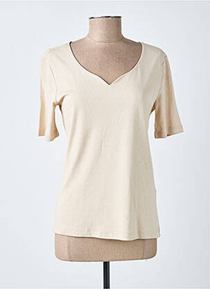 T-shirt col v manches courtes beige STREET ONE femme
