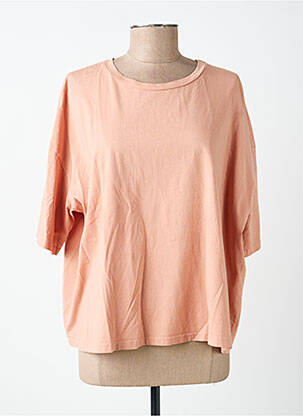 T-shirt col rond manches courtes rose PLEASE femme