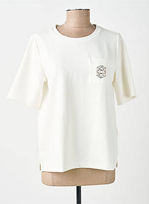 T-shirt col rond manches courtes blanc STREET ONE femme