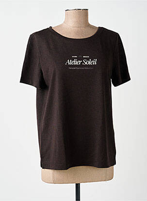 T-shirt sérigraphie floquée manches courtes marron STREET ONE femme