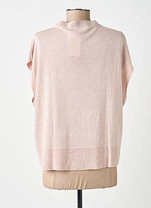 Pull col rond manches courtes rose GEISHA femme
