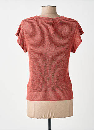 Pull coupe cintrée manches courtes rouge GEISHA femme