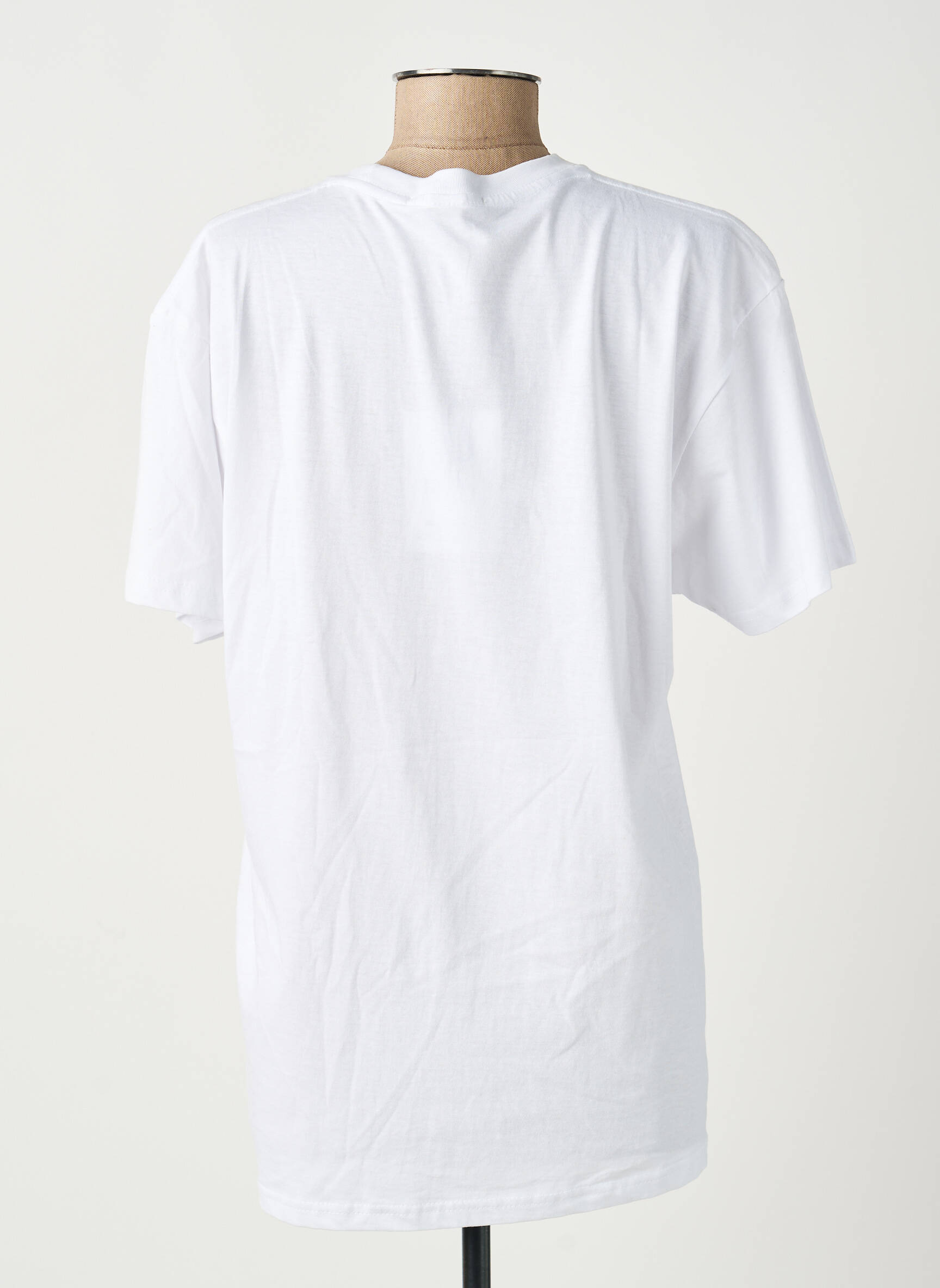 T-shirt sérigraphie floquée manches courtes blanc PLEASE femme