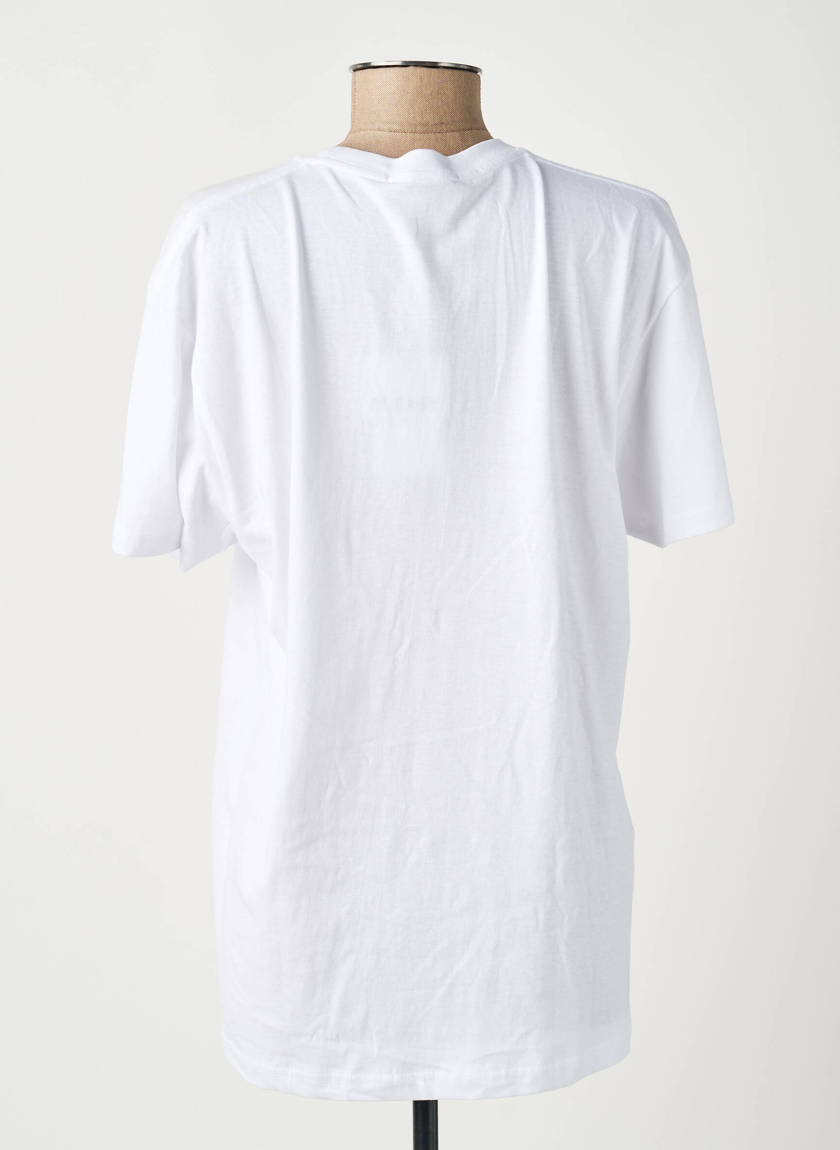 T-shirt sérigraphie floquée manches courtes blanc PLEASE femme