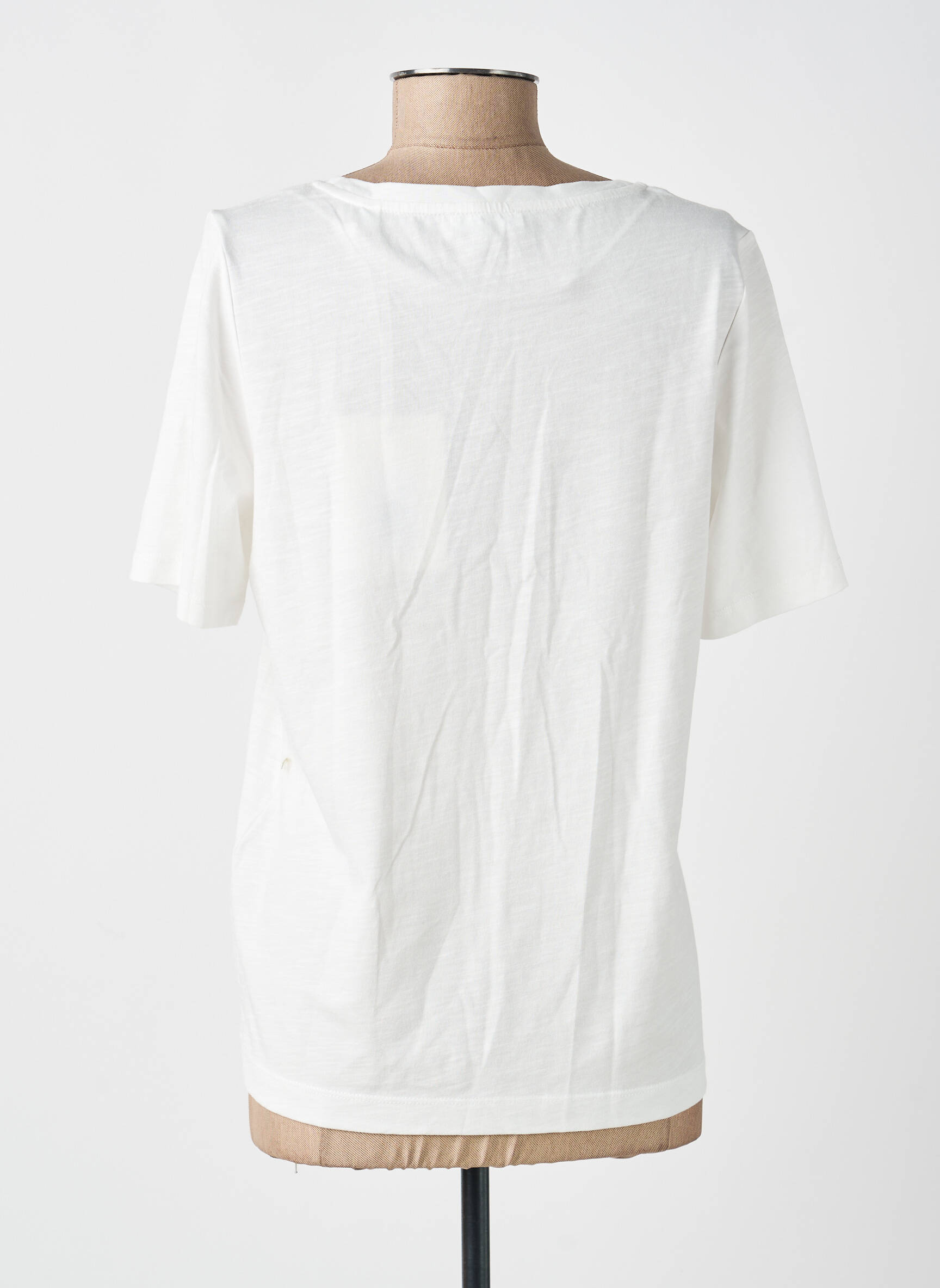 T-shirt col rond manches courtes blanc STREET ONE femme