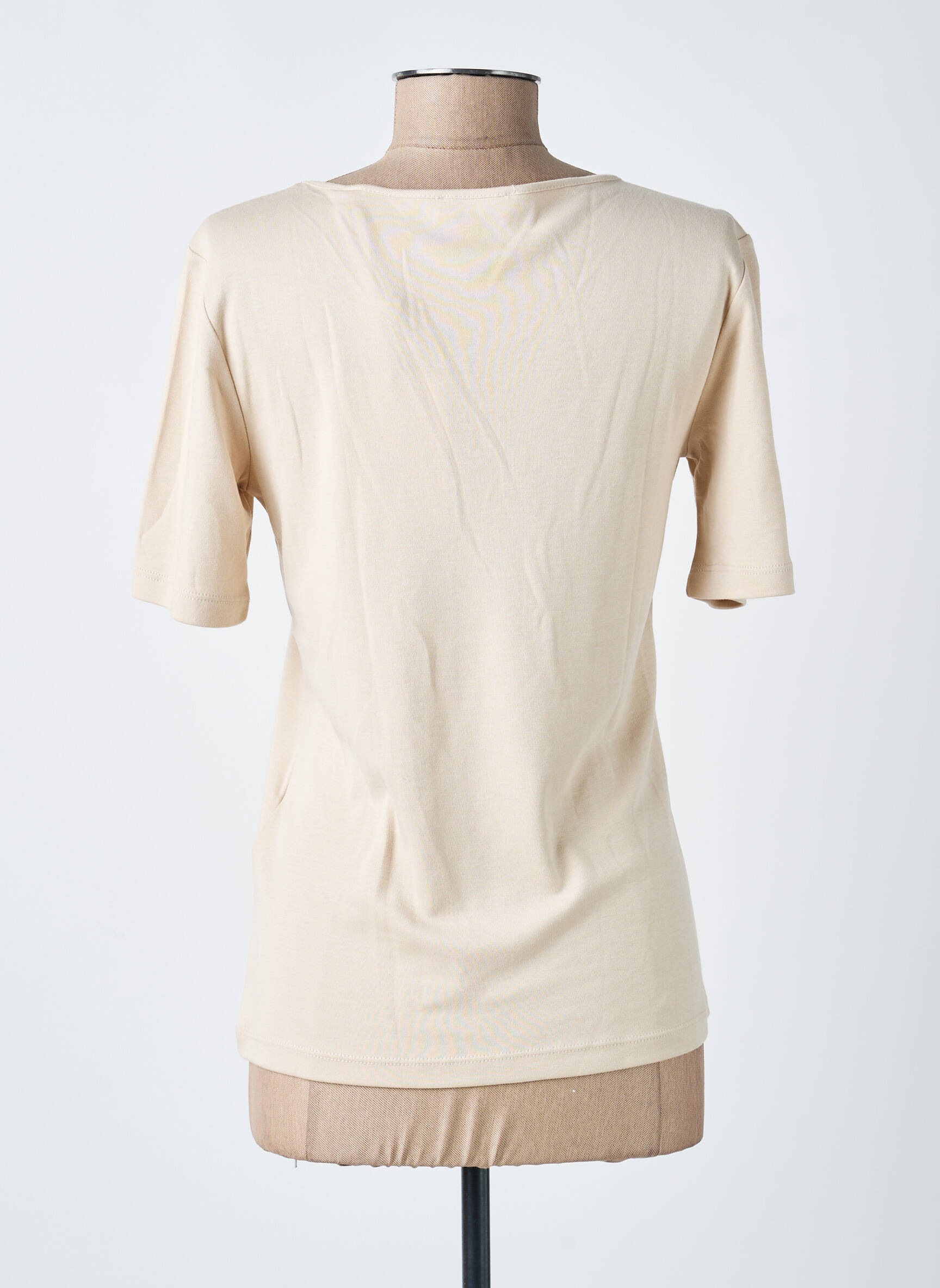 T-shirt col v manches courtes beige STREET ONE femme