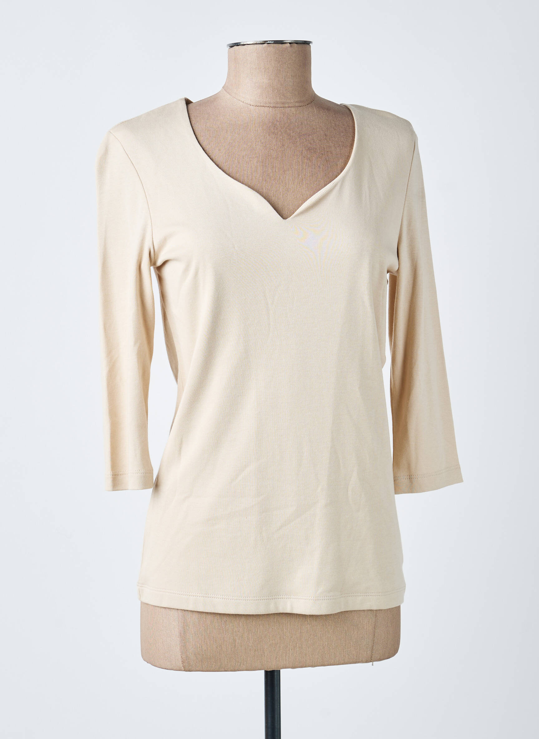 Top coupe cintrée manches 3/4 beige STREET ONE femme