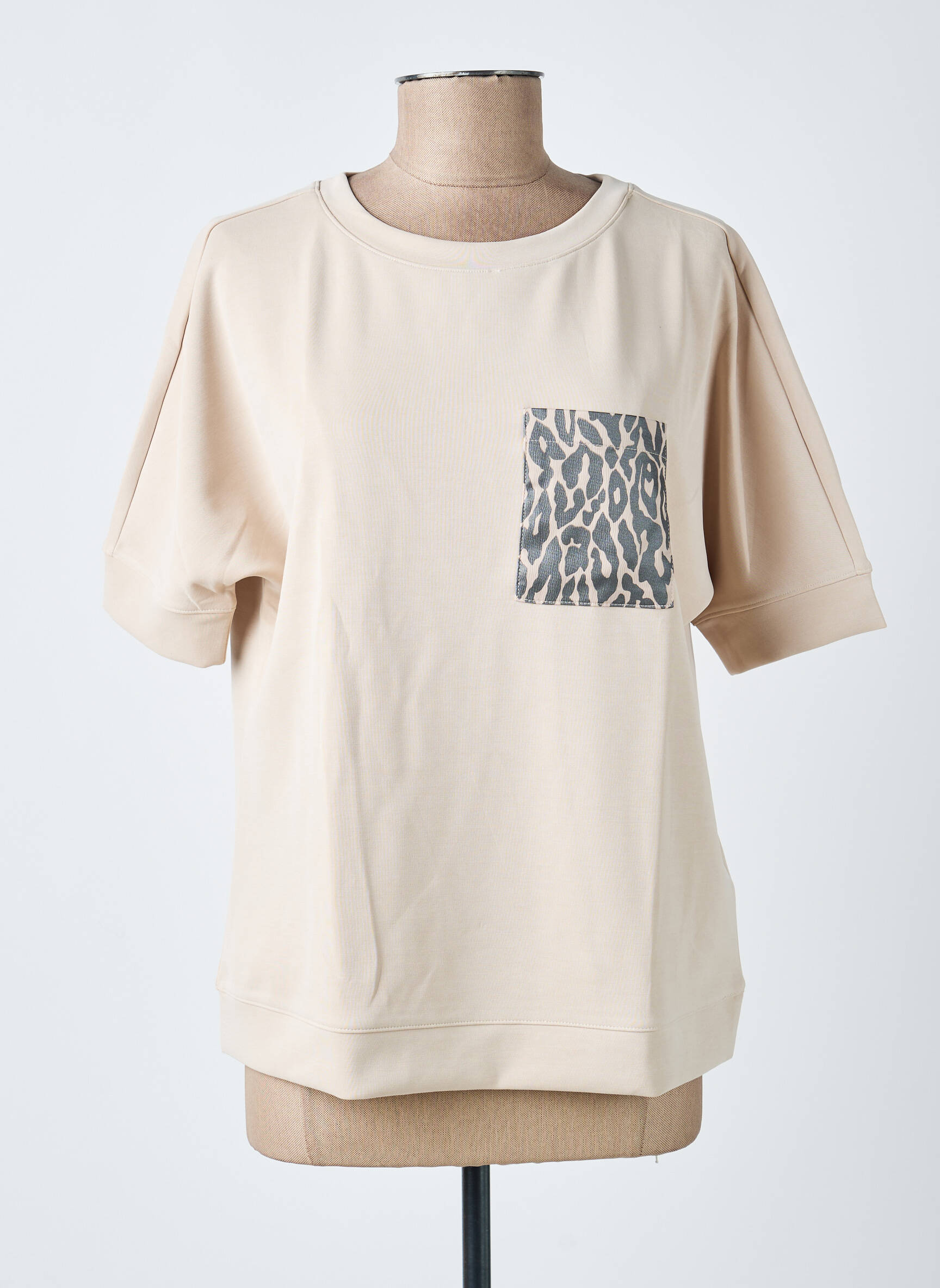 Top stretch manches courtes beige STREET ONE femme