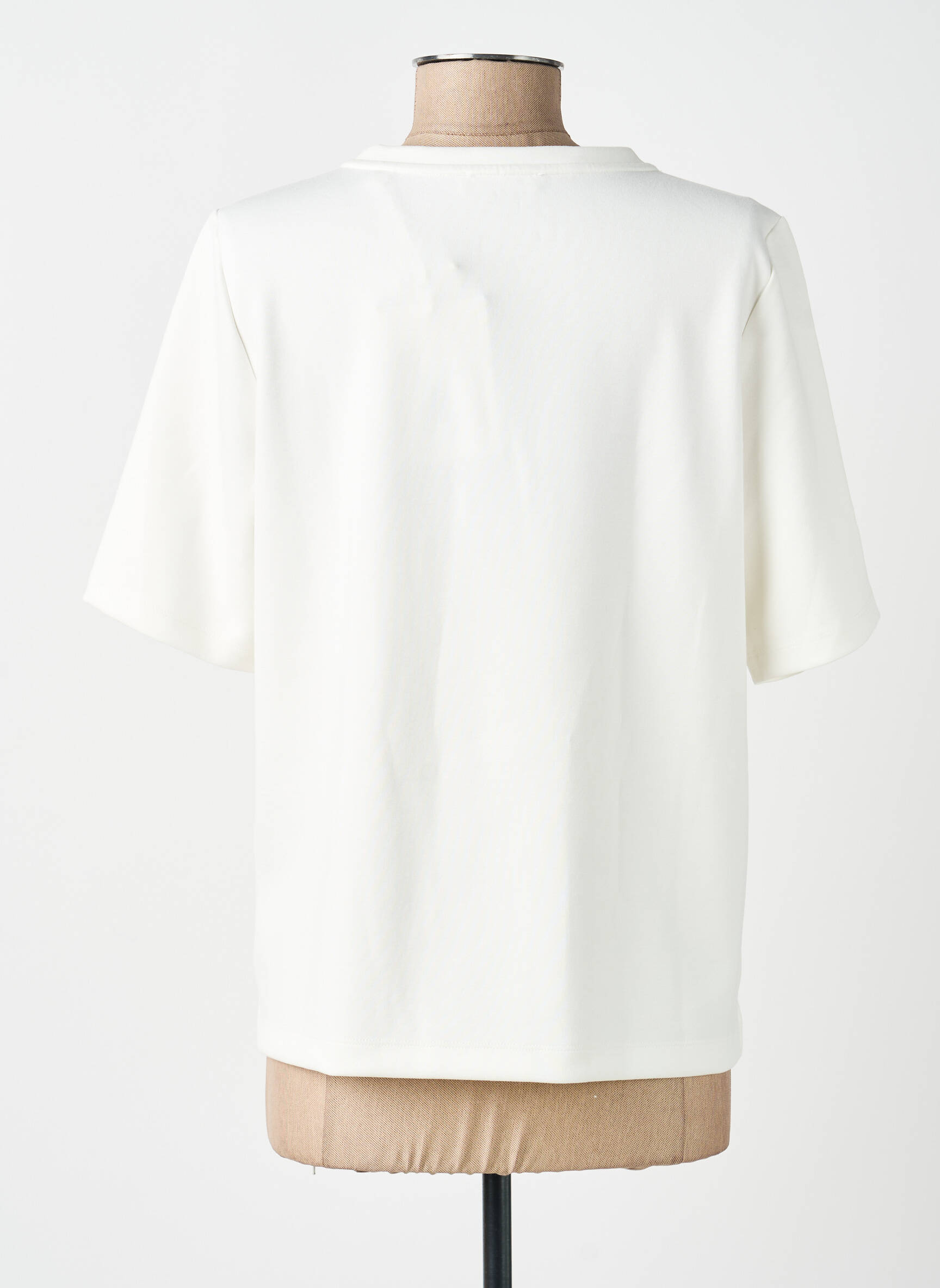 T-shirt col rond manches courtes blanc STREET ONE femme