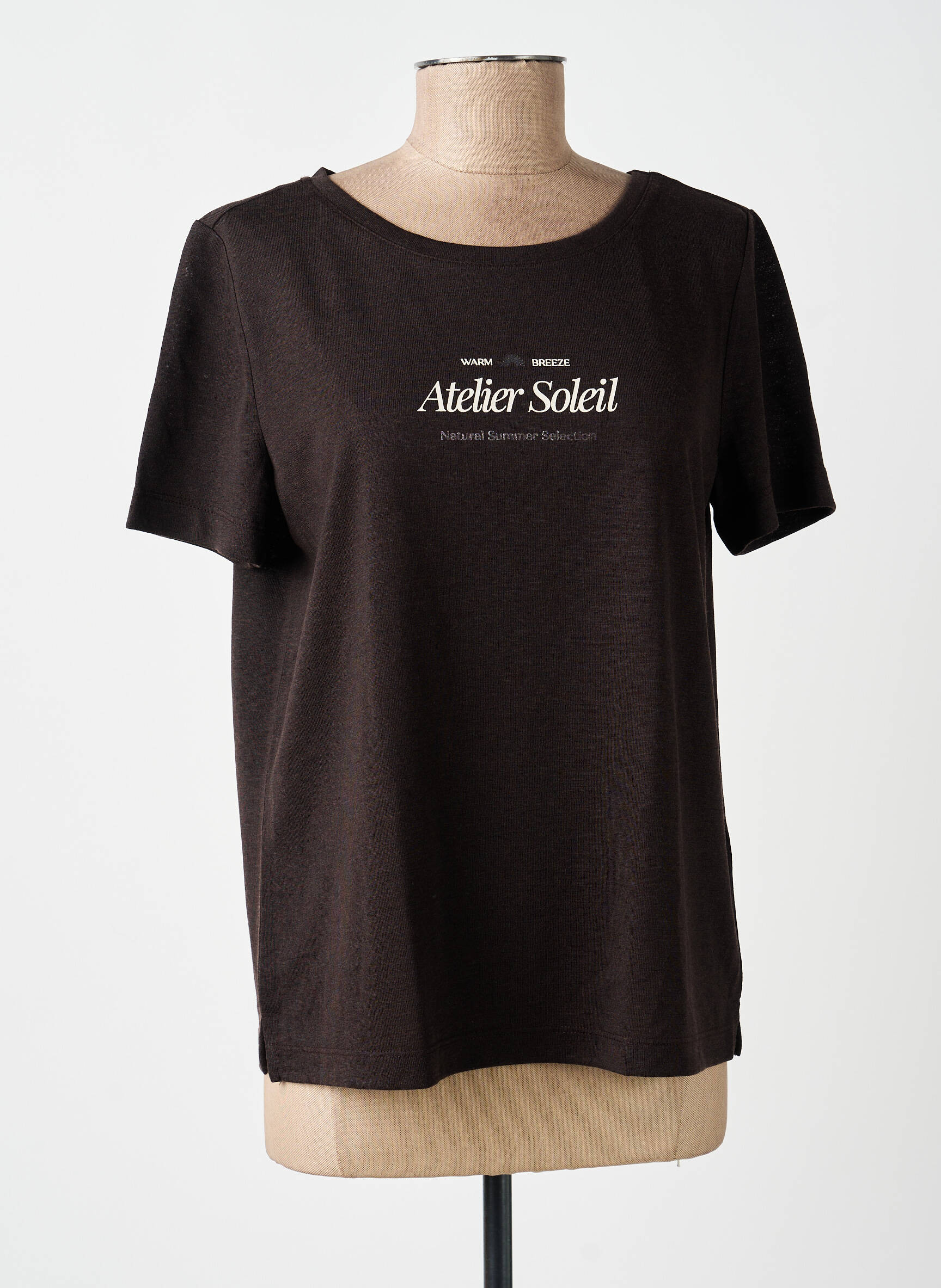 T-shirt sérigraphie floquée manches courtes marron STREET ONE femme