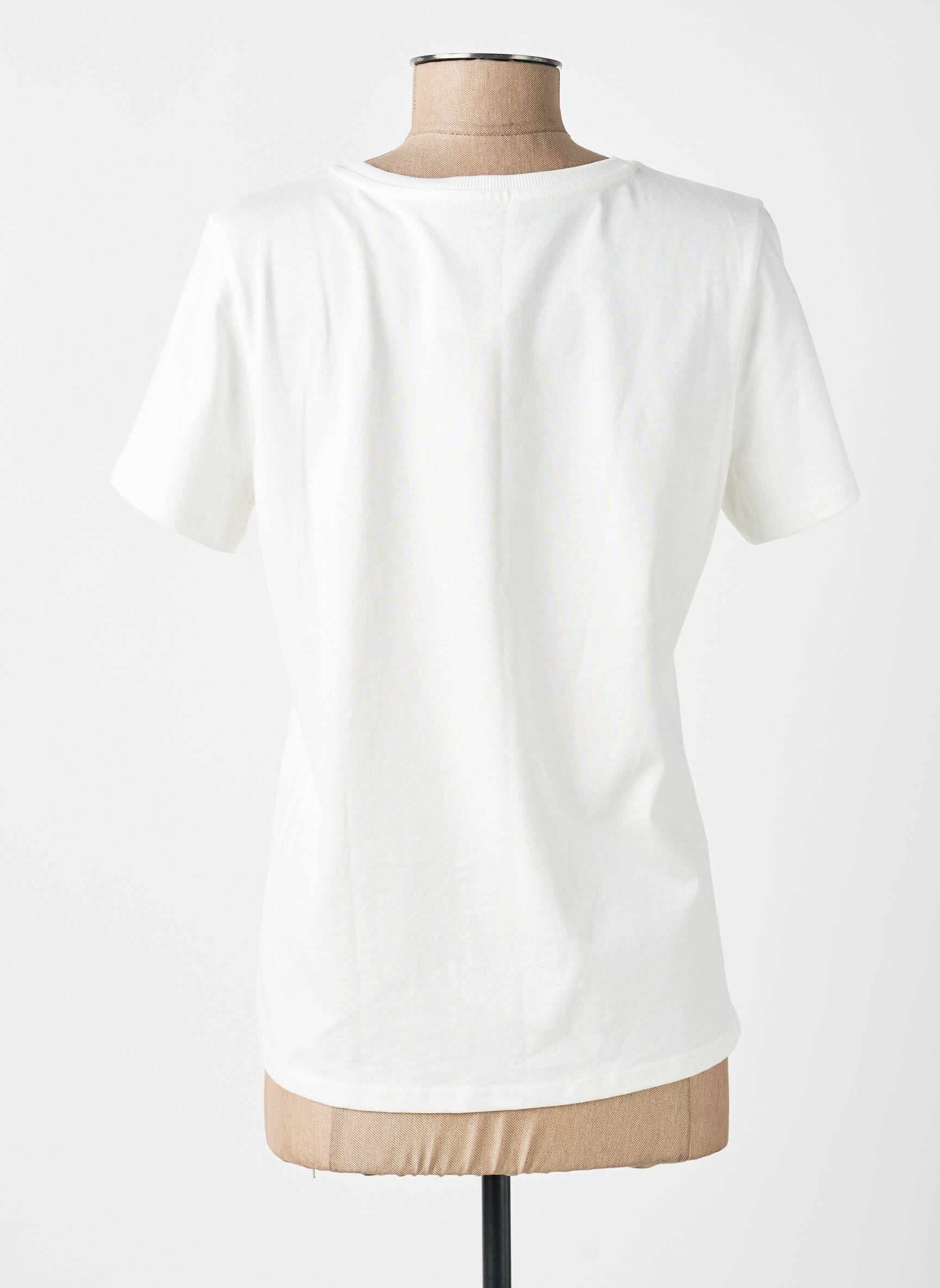 T-shirt stretch manches courtes blanc GEISHA femme