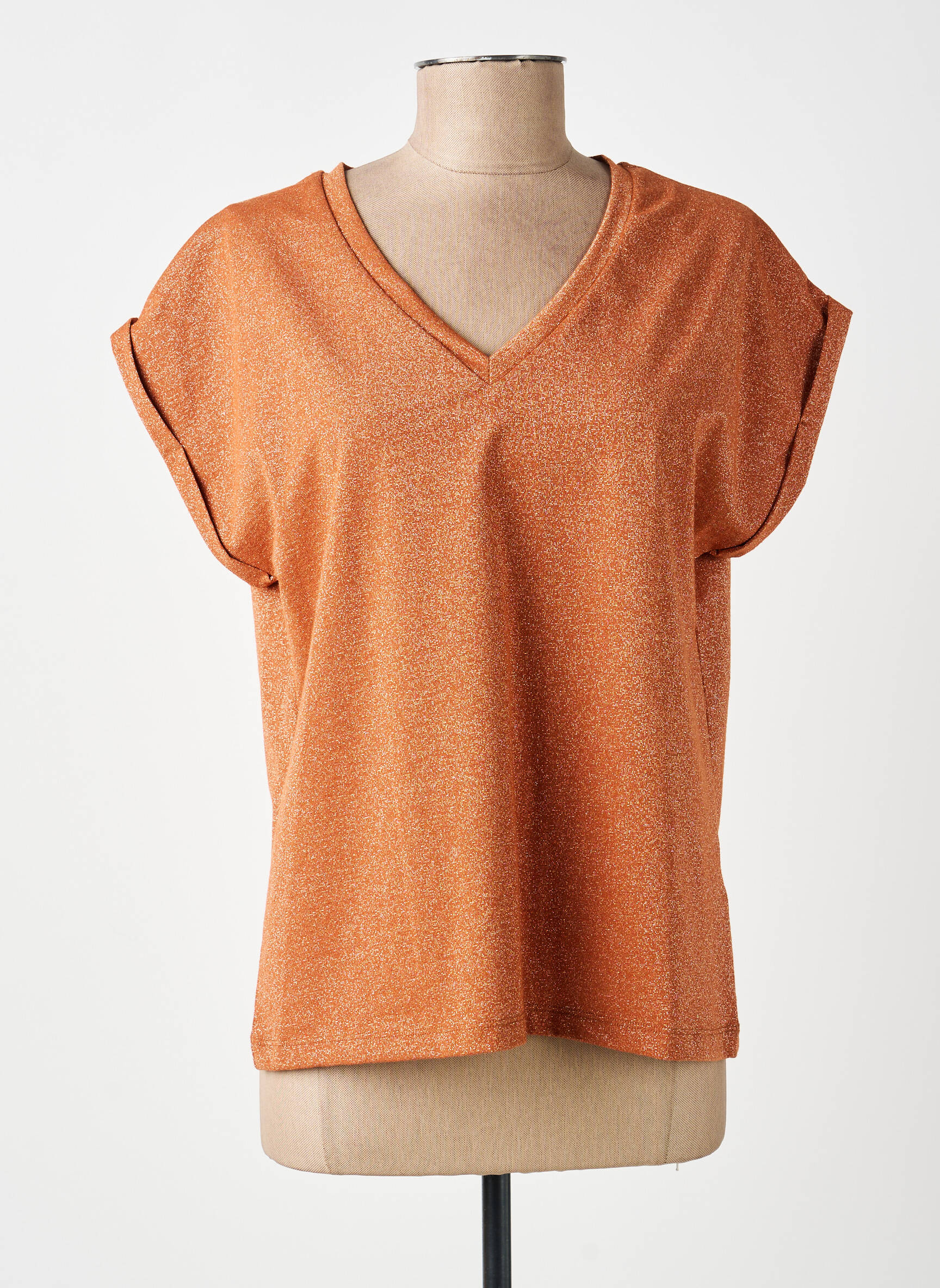 Top manches courtes manches courtes marron GEISHA femme
