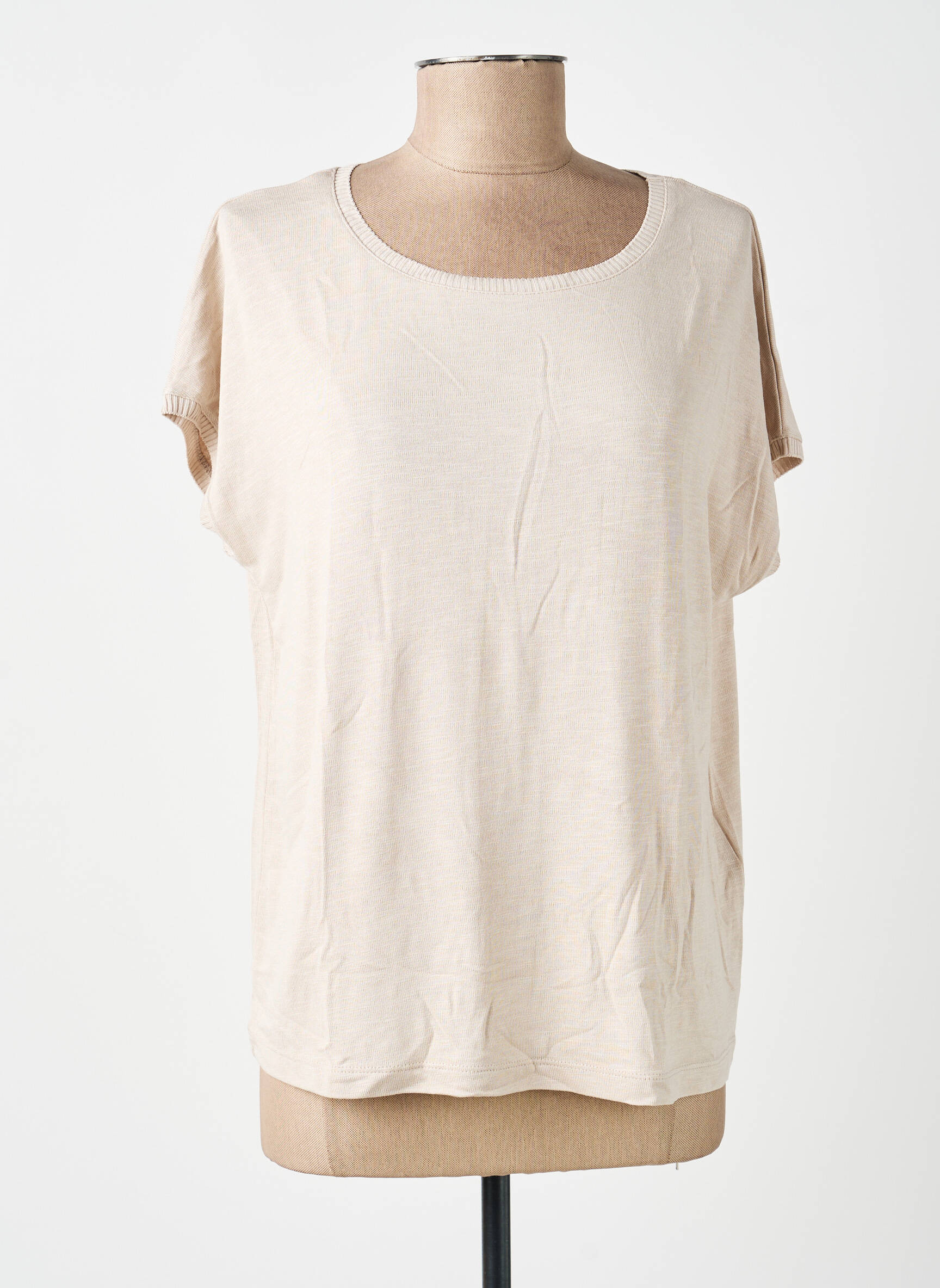 Top coupe fluide manches courtes beige STREET ONE femme