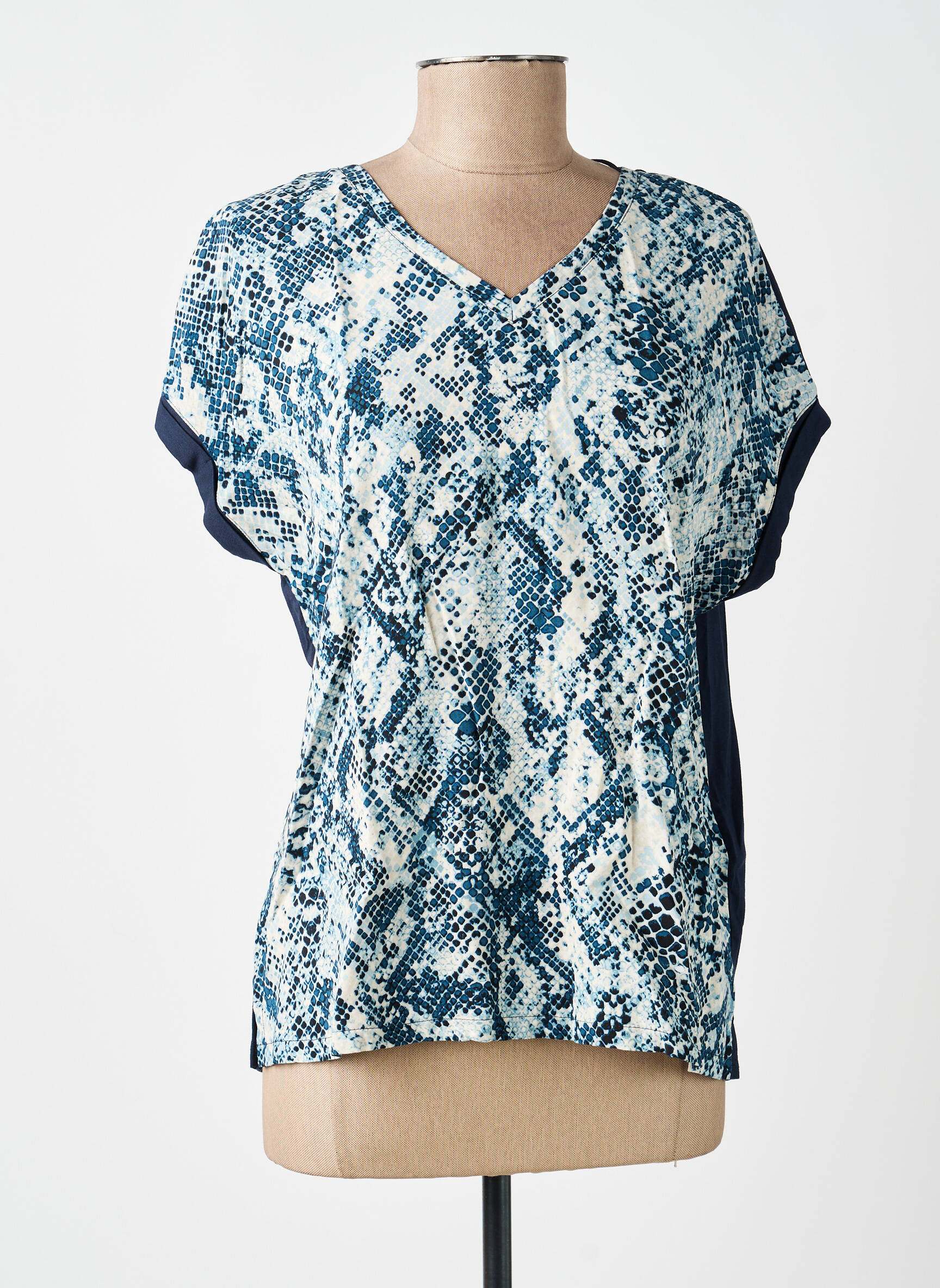Top stretch manches courtes bleu STREET ONE femme