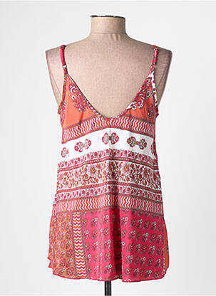 Top imprimé fantaisie fines bretelles rouge LARAETHNICS femme