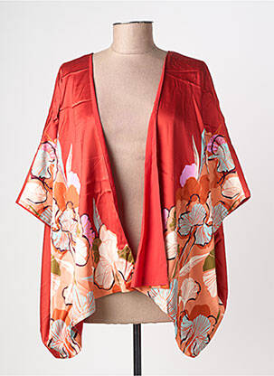 Veste kimono coupe fluide rouge SURKANA femme