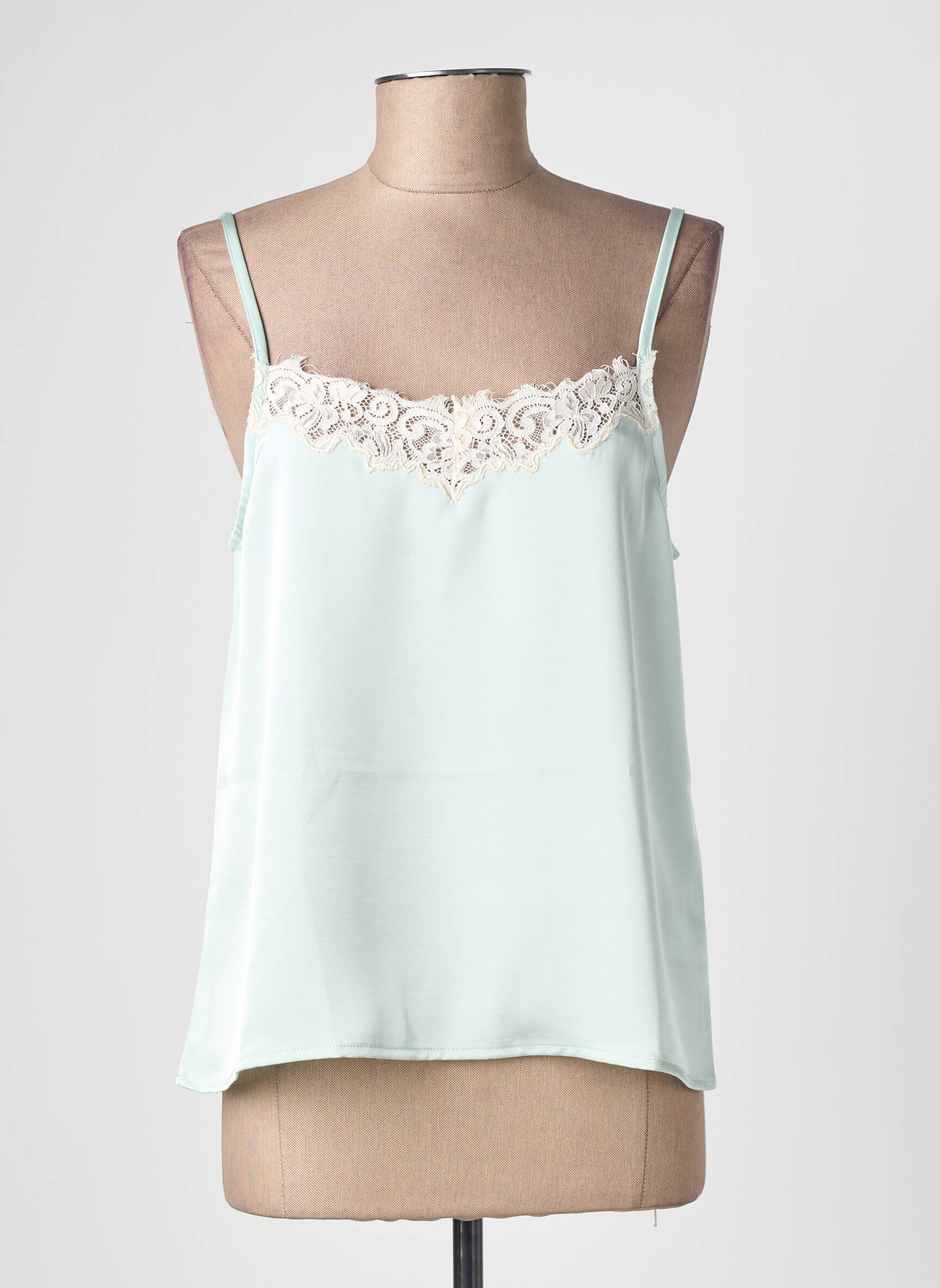 Top/caraco tissage satiné vert NEKANE femme