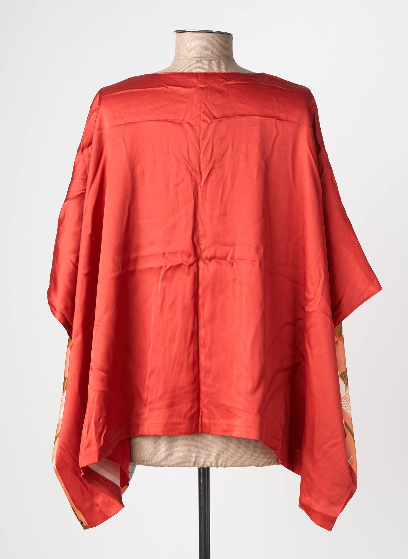 Veste kimono coupe fluide rouge SURKANA femme