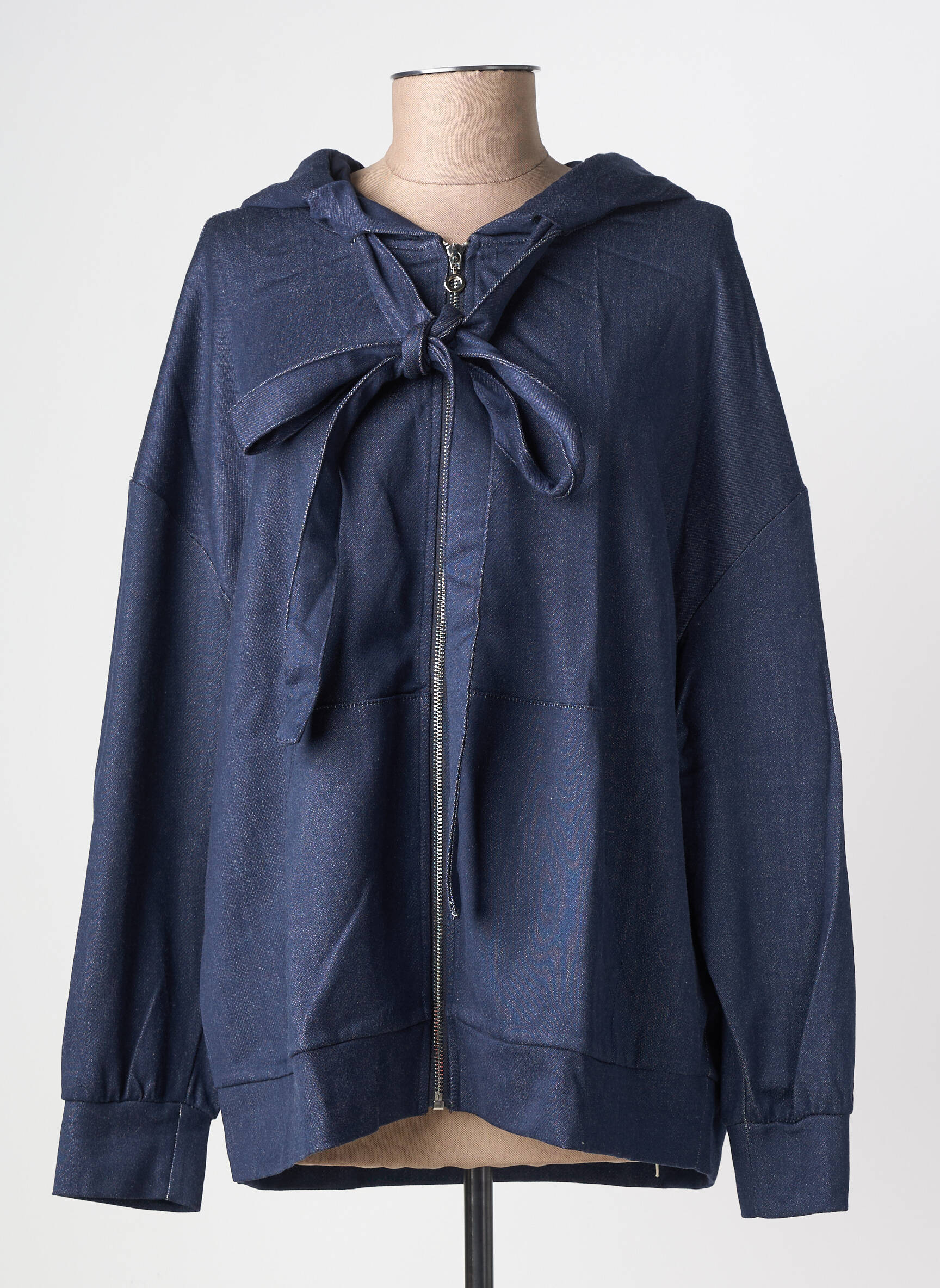 Veste casual col rond bleu PLEASE femme