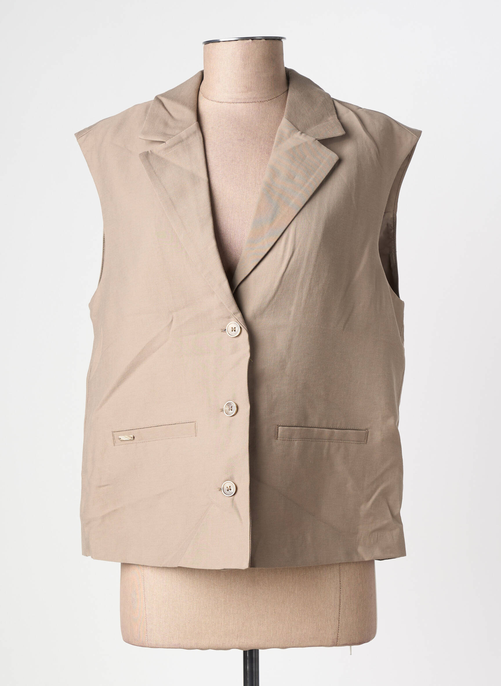 Gilet sans manche coupe droite marron STREET ONE femme