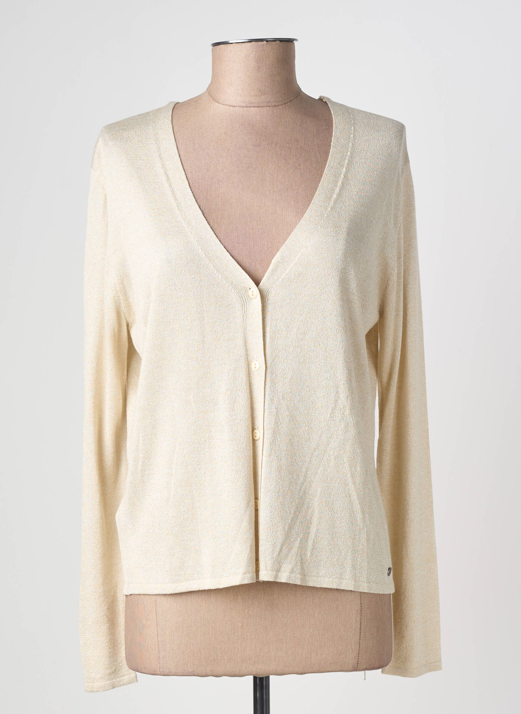 Gilet manches longues fermeture boutonnée sur le devant or SURKANA femme