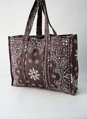 Sac fermeture zippée forme rectangulaire marron LARA-ETHNICS femme