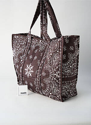 Sac fermeture zippée forme rectangulaire marron LARA-ETHNICS femme