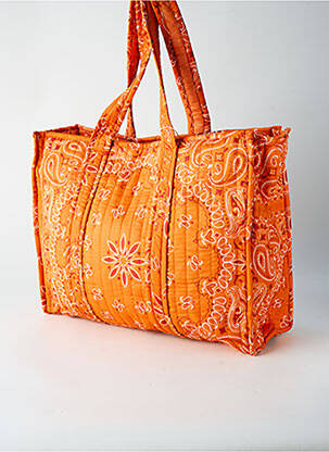 Sac fermeture zippée forme rectangulaire orange LARA-ETHNICS femme