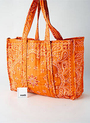 Sac fermeture zippée forme rectangulaire orange LARA-ETHNICS femme