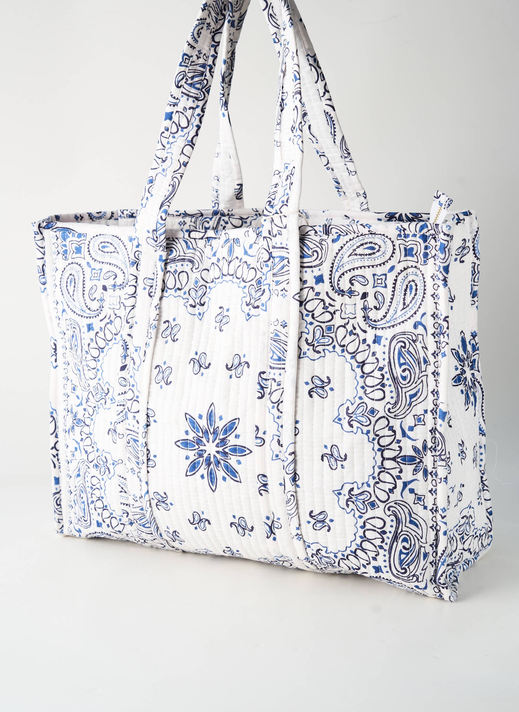 Sac fermeture zippée forme rectangulaire blanc LARA-ETHNICS femme