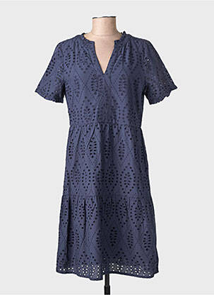 Robe mi-longue manches courtes manches courtes bleu STREET ONE femme