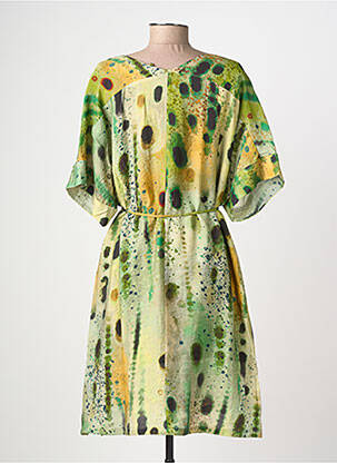 Robe courte coupe fluide manches courtes vert SURKANA femme