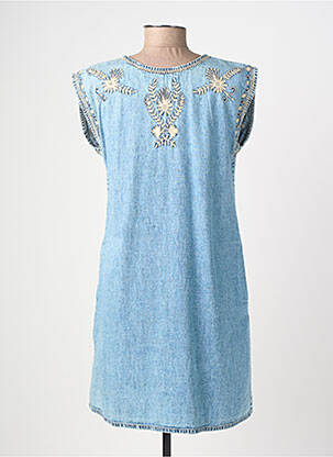 Robe courte manches courtes manches courtes bleu MAISON HOTEL femme