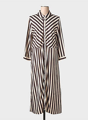 Robe longue manches longues manches longues marron STREET ONE femme