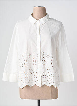 Chemisier tissage popeline manches 3/4 blanc STREET ONE femme