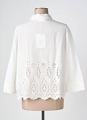 Chemisier tissage popeline manches 3/4 blanc STREET ONE femme