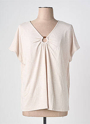 Top stretch manches courtes beige STREET ONE femme