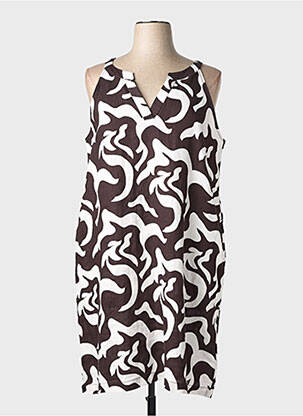 Robe mi-longue coupe fluide sans manche marron STREET ONE femme